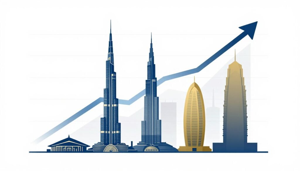 Dubai real estate market graph showing affordable property trends under AED 1 million