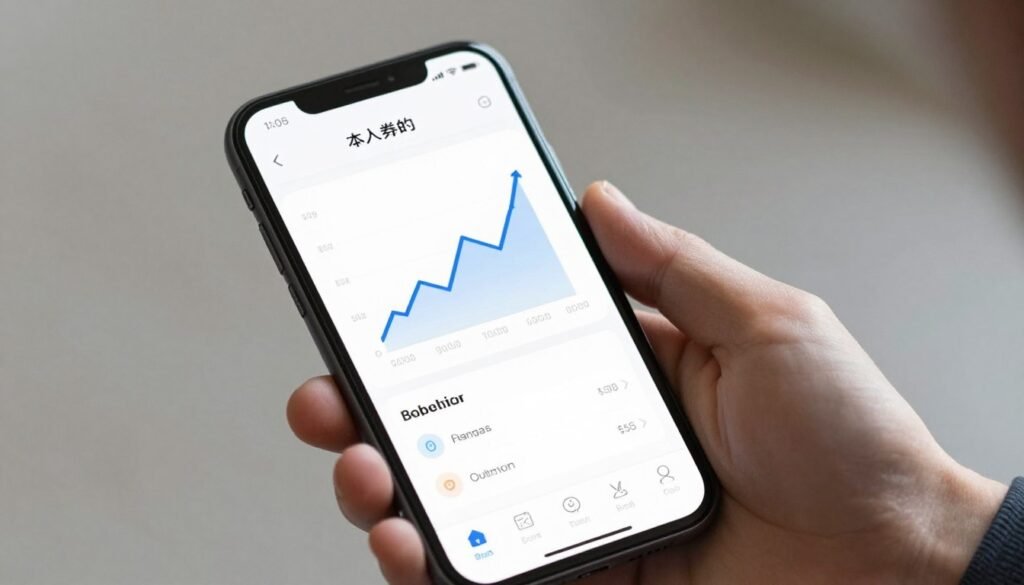 Mobile banking app interface on smartphone