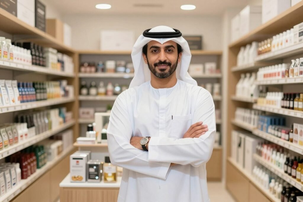 UAE SME small business owner in shop