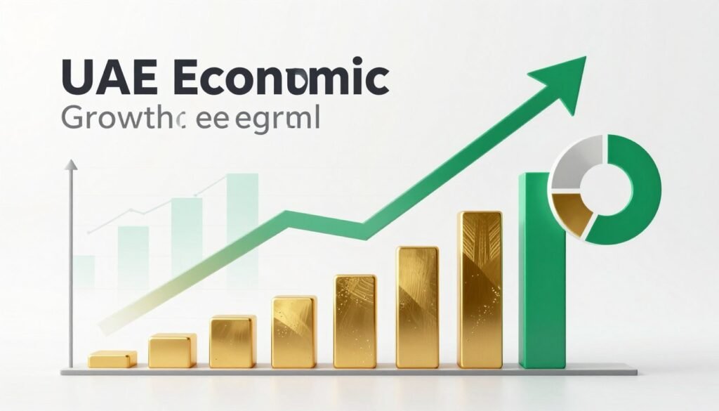 UAE economic growth visualization with upward trending graphs
