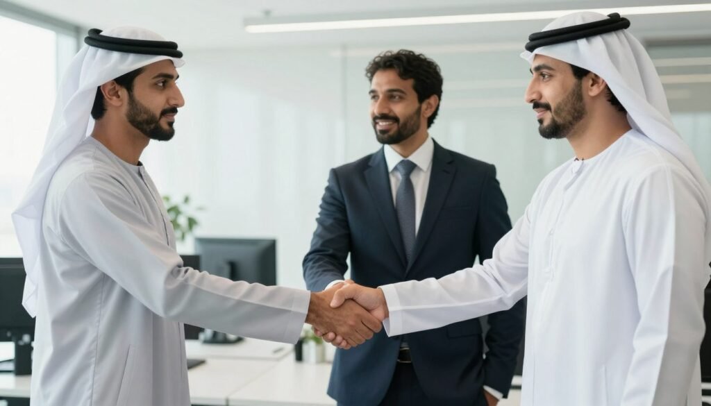 UAE investors business meeting handshake